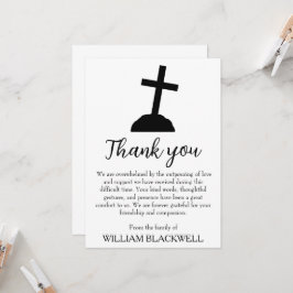 tarjetas de agradecimiento del funeral en blanco y