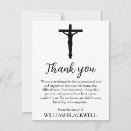 tarjetas de agradecimiento del funeral en blanco y