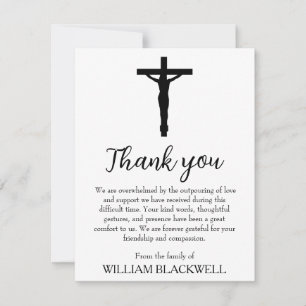 tarjetas de agradecimiento del funeral en blanco y