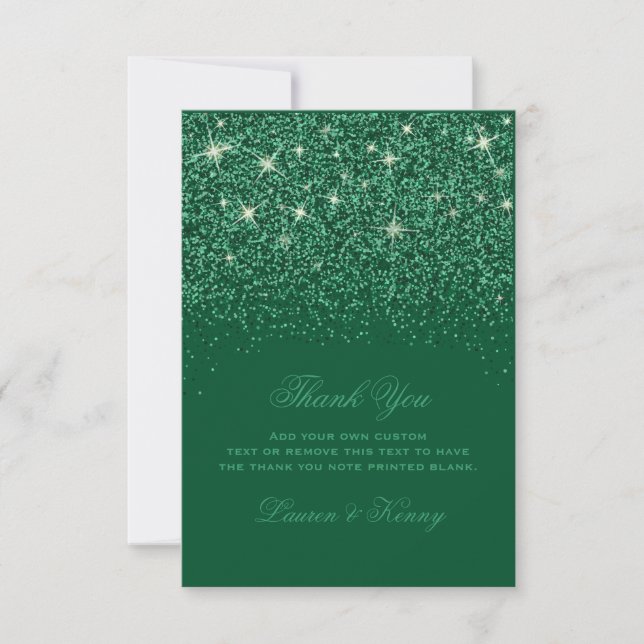 Tarjetas de agradecimiento del Purpurina Emerald G (Anverso)