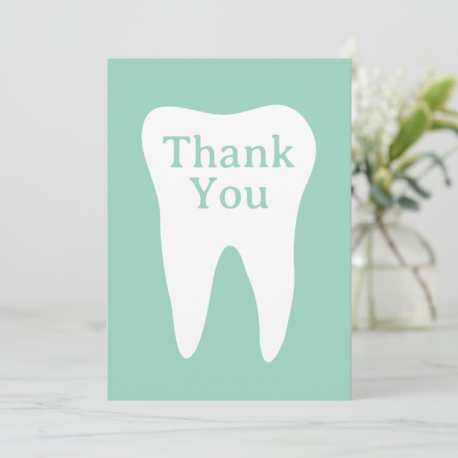 Tarjetas de agradecimiento dentista para clínica d (Anverso de pie)