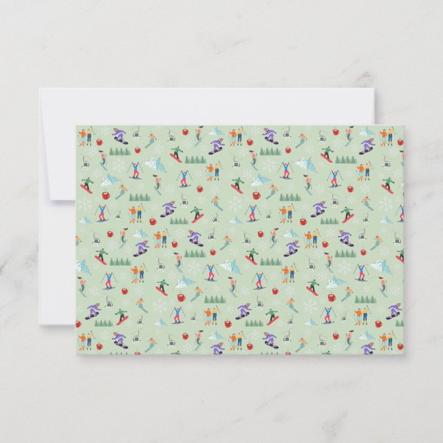 Tarjetas de agradecimiento/día de esquí (Anverso)