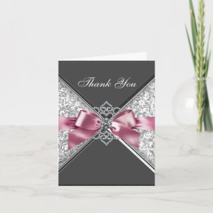 Tarjetas de agradecimiento Diamantes Rosa Negro Da
