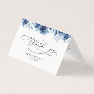 Tarjetas de agradecimiento dobladas de boda floral