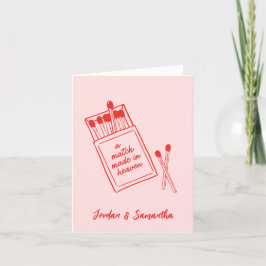 Tarjetas de agradecimiento dobladas rosadas A Matc