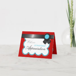 Tarjetas de agradecimiento elegantes con cinta neg