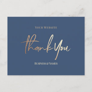 Tarjetas de agradecimiento elegantes con lámina de
