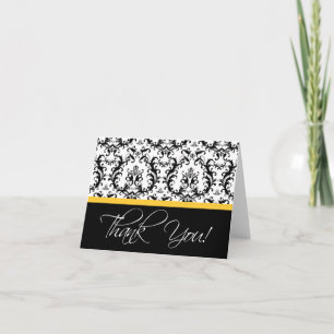 Tarjetas de agradecimiento elegantes de damasco am