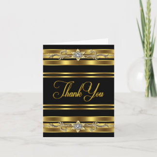 Tarjetas de agradecimiento elegantes de negro y do