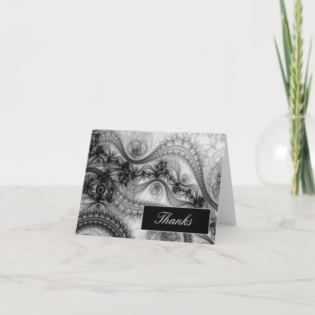 Tarjetas de agradecimiento elegantes en blanco y n (Anverso)