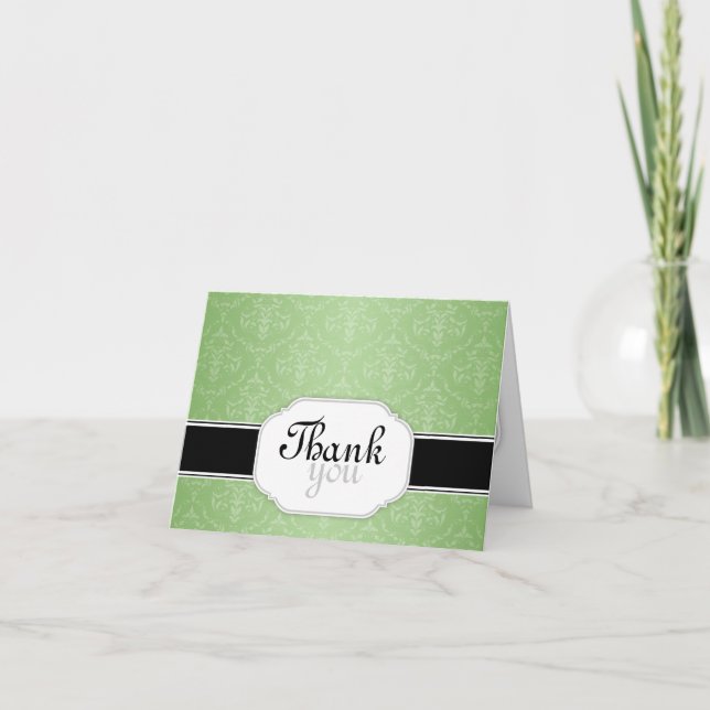 Tarjetas de agradecimiento elegantes modernas verd (Anverso)