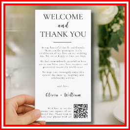 Tarjetas de agradecimiento elegantes QR de bienven