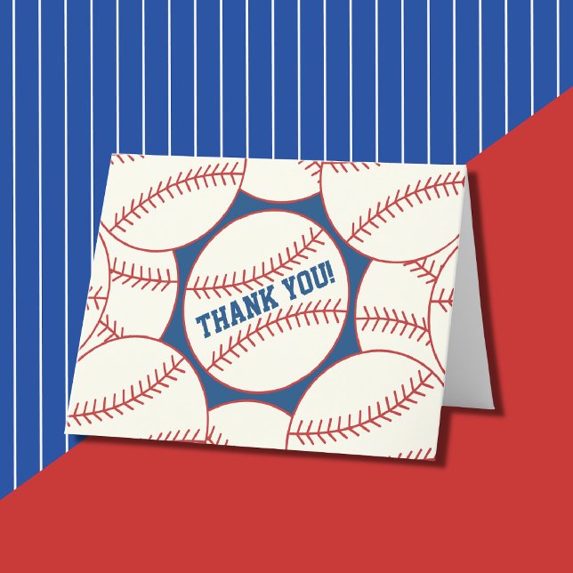 Tarjetas de agradecimiento en blanco de béisbol (In situ)