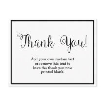 Tarjetas de agradecimiento en blanco y negro