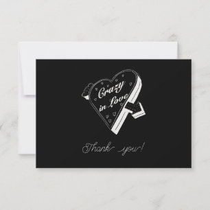 Tarjetas de agradecimiento en blanco y negro locam