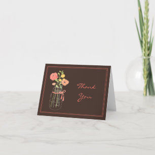 Tarjetas de agradecimiento en frasco de Mason marr
