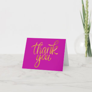 Tarjetas de agradecimiento escritas con letra dora