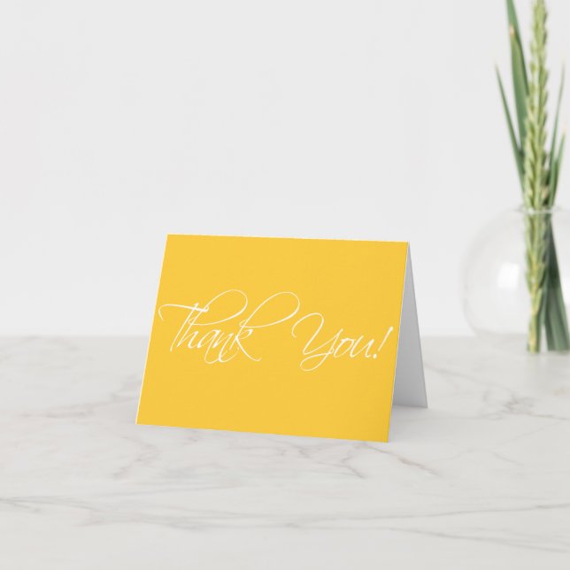 Tarjetas de agradecimiento Fancy Script Amarillo (Anverso)