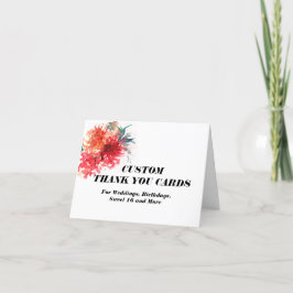 Tarjetas de agradecimiento floral personalizado - 