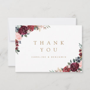 Tarjetas de agradecimiento florales boho rústicas