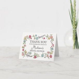 Tarjetas de agradecimiento florales brillantes par