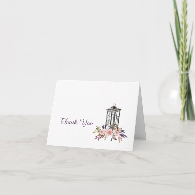 Tarjetas de agradecimiento florales de acuarela co (Anverso)