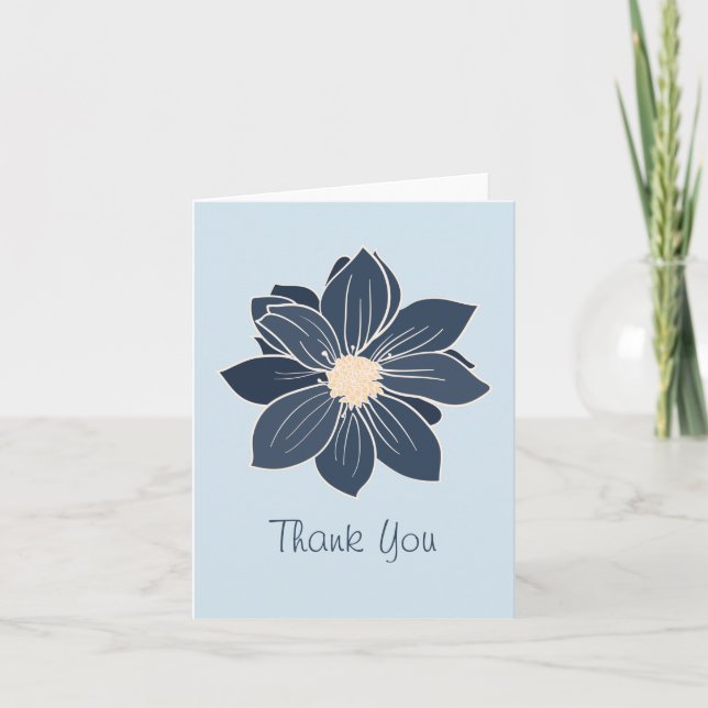 Tarjetas de agradecimiento florales de flor amaril (Anverso)