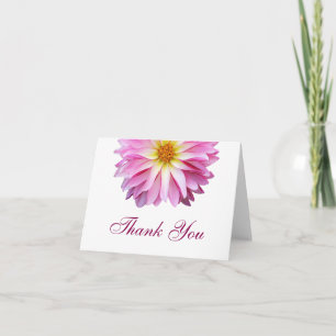 Tarjetas de agradecimiento florales de flor rosa D