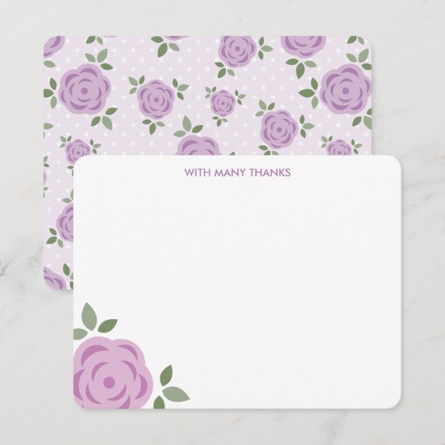 Tarjetas de agradecimiento florales de lavanda (Anverso / Reverso)