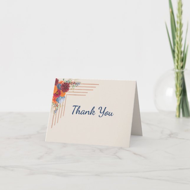Tarjetas de agradecimiento florales de otoño (Anverso)
