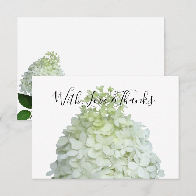 Tarjetas de agradecimiento florales en blanco Hydr (Anverso / Reverso)