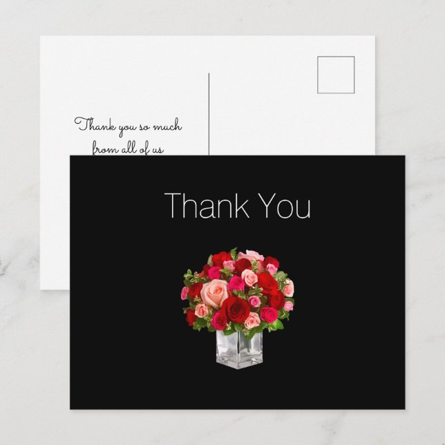 Tarjetas de agradecimiento florales para empresas  (Anverso / Reverso)