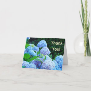 Tarjetas de agradecimiento Flores de Hortensia Azu