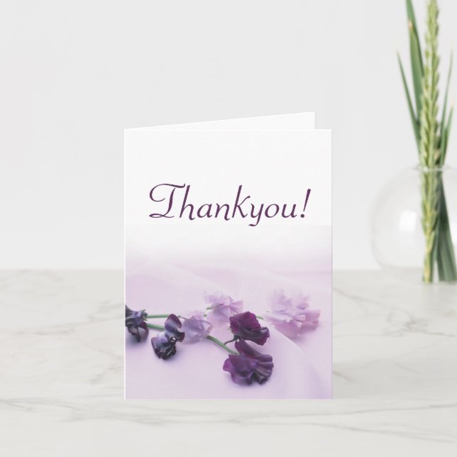 Tarjetas de agradecimiento - Flores Moradas (Anverso)