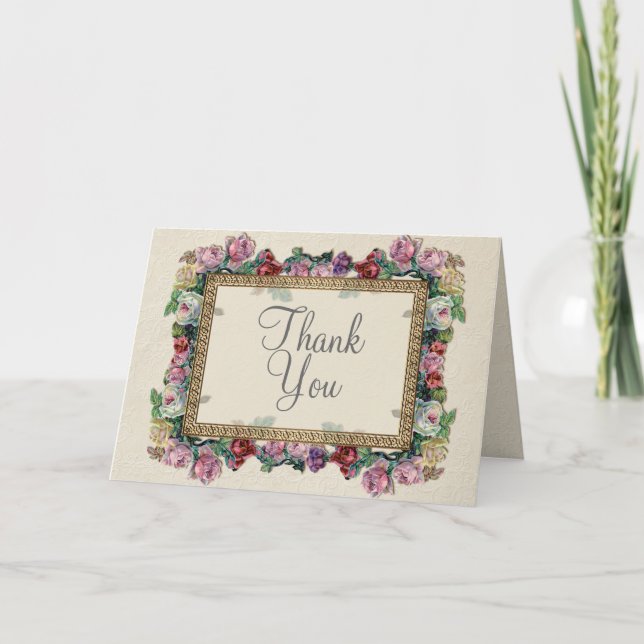 Tarjetas de agradecimiento formales florales elega (Anverso)