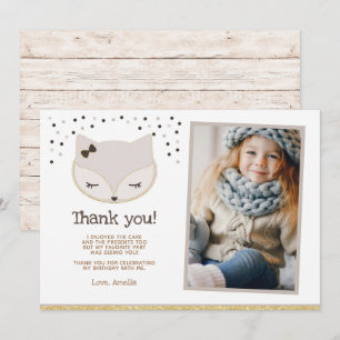 Tarjetas de agradecimiento Fox, Wonderland con fot