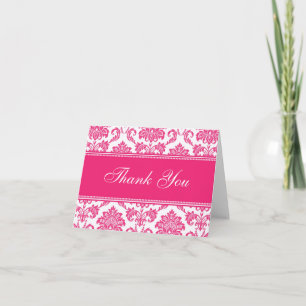 Tarjetas de agradecimiento Fuchsia Damask