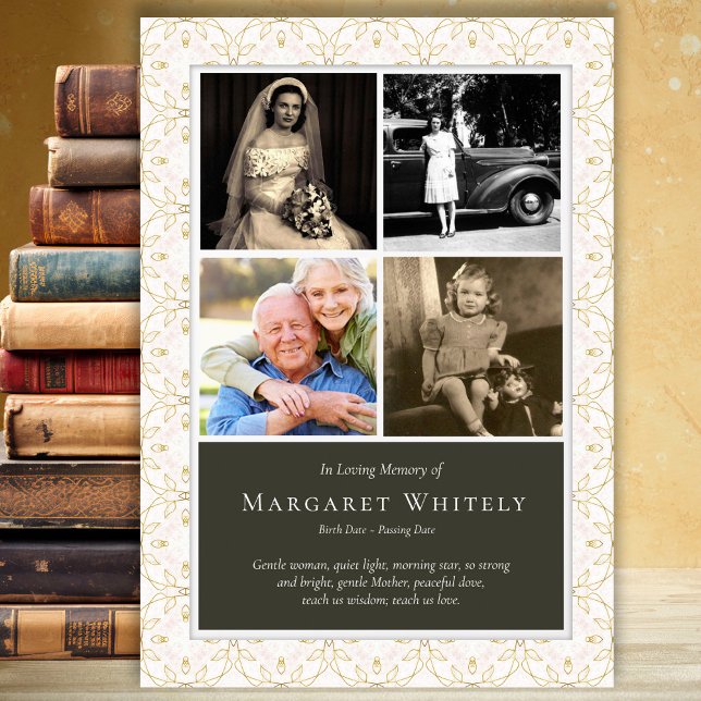 Tarjetas de agradecimiento funerales | Amo recuerd (Sympathy Photo Collage In Loving Memory Funeral Thank You Card)