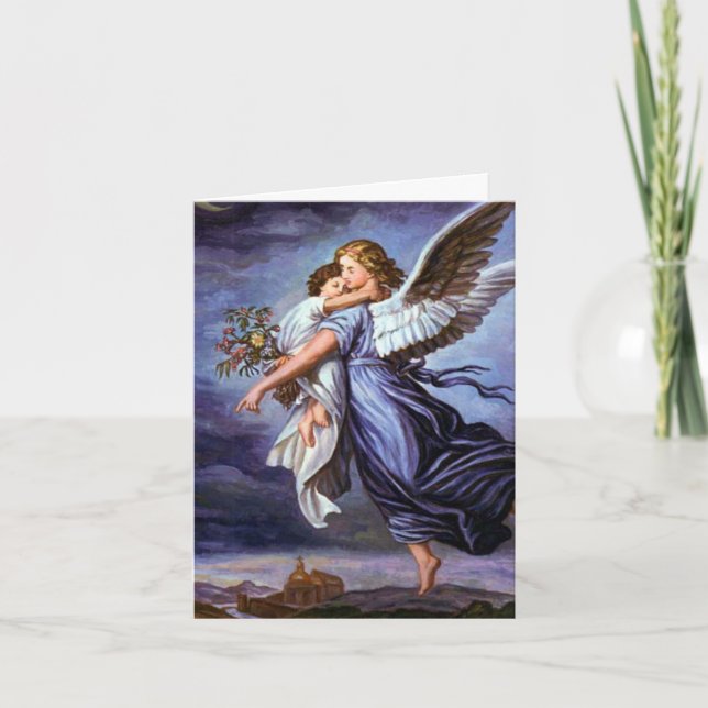 Tarjetas de agradecimiento funerales | Ángel del S (Anverso)
