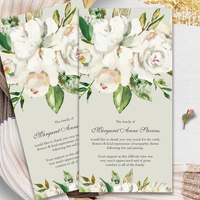 Tarjetas de agradecimiento funerales | Antigua Ros (funeral thank you cards, bereavement, elegant, simple, celebration of life, sympathy card)