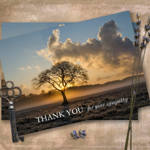Tarjetas de agradecimiento funerales   Árbol solit