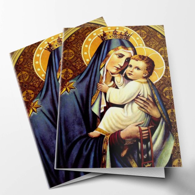 Tarjetas de agradecimiento funerales | Carmel 01 (Our Lady of Mount Carmel Catholic Religious Bereavement Condolence Funeral Sympathy Thank You Cards)
