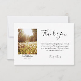 Tarjetas de agradecimiento funerales con foto Pers