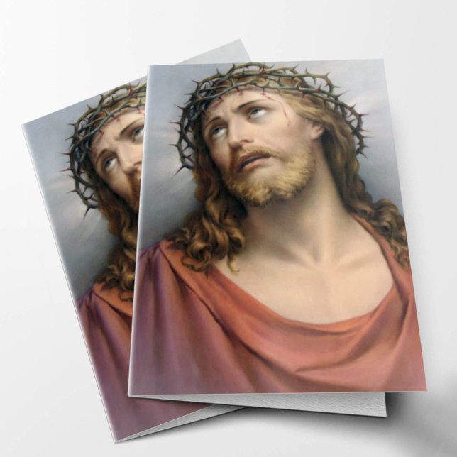 Tarjetas de agradecimiento funerales | Corona de T (Jesus Crown Of Thorns Sympathy Condolence Bereavement In Loving Memory of Funeral Thank You Card)
