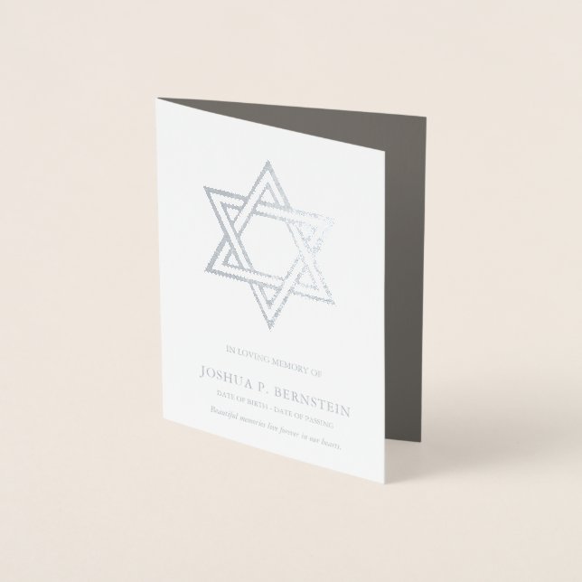Tarjetas de agradecimiento funerales | Estrella de (Anverso)