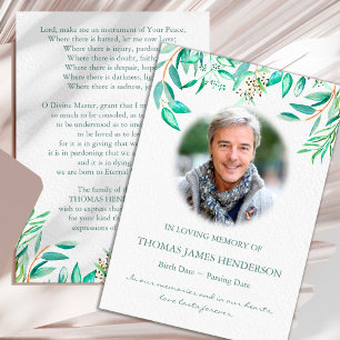 Tarjetas de agradecimiento funerales   Eucalyptus 
