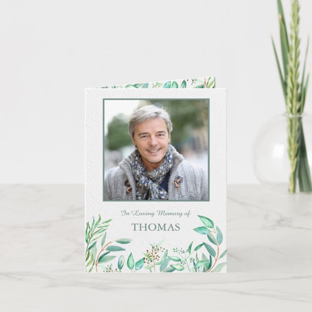 Tarjetas de agradecimiento funerales | Eucalyptus  (Anverso)
