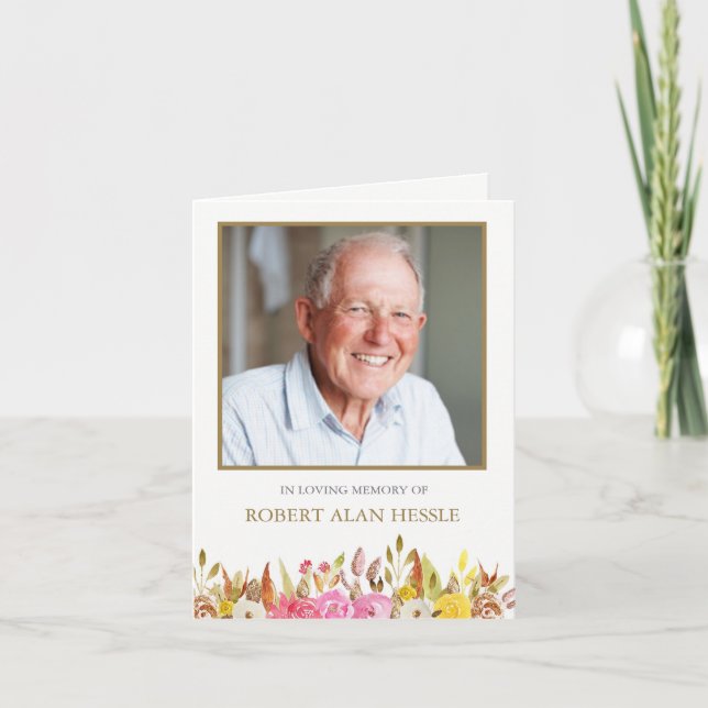 Tarjetas de agradecimiento funerales | Florales el (Anverso)