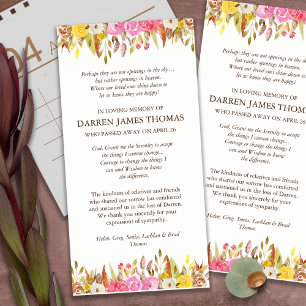 Tarjetas de agradecimiento funerales   Florales el