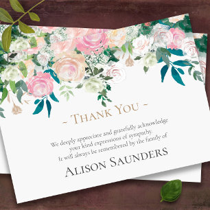 Tarjetas de agradecimiento funerales   Flores acuá